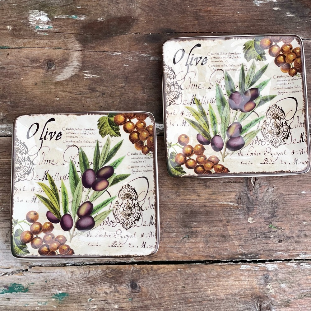 Olive Branch ceramic appetizer plates - Picture 5 of 5
